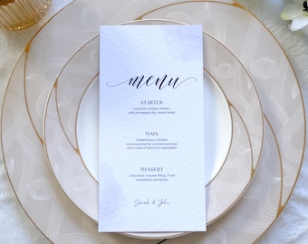 Wedding Menu | Modern Script Wedding Dinner Menu | Printable | Digital Download | Reception Dinner Menu | Editable | Minimal Bow
