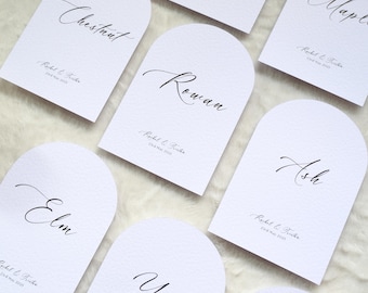 Minimalist Wedding Table Number Cards: Custom Modern Design