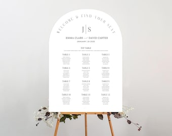 Arc Wedding Seating Plan: Modern Table Design