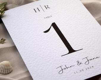 Minimalist Wedding Table Number Cards: Modern Reception Decor
