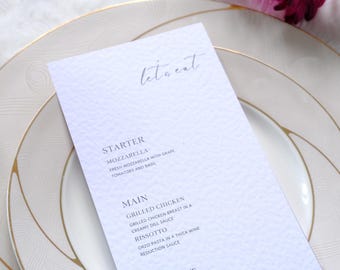 Minimalist Wedding Menu | Modern Script Wedding Dinner Menu | Printable | Digital Download | Reception Dinner Menu | Editable | Minimal