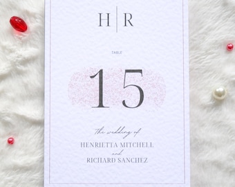 Minimalist Pink Wedding Table Number Cards: Modern Reception Decor