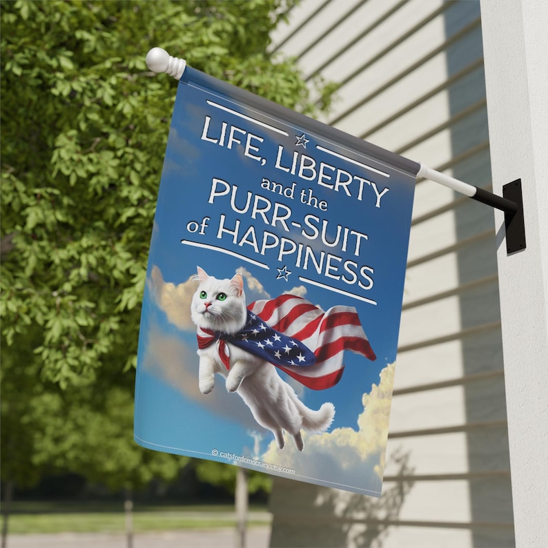 Garden & House Flags White Cat, Childless Cat Ladies, Flying Patriotic