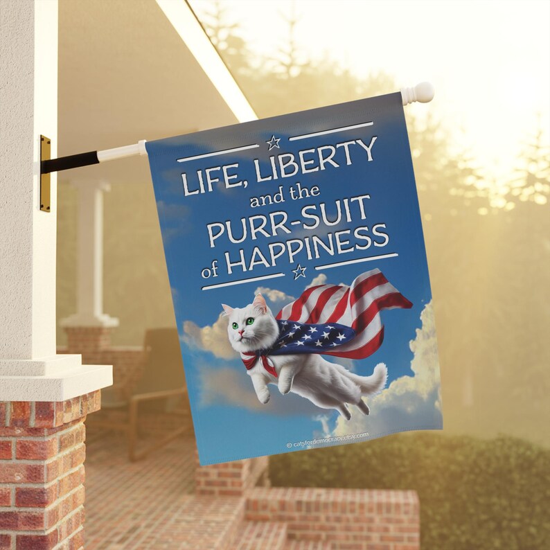 Garden & House Flags White Cat, Childless Cat Ladies, Flying Patriotic
