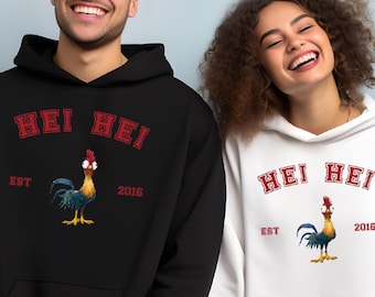 Disney Hei Hei Est 2016 Hoodie, Disney Moana Characters Sweatshirt, Hei Hei Pua Maui Moana  Est 2016 Tees, Disney Family Matching Tshirt