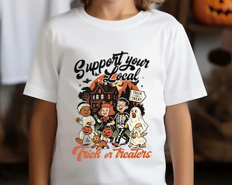 Support Your Local Trick or Treaters Shirt, Spooky Season Kids Shirt, Happy Halloween Tee, Cute Halloween Tees, Spooky Nostalgia