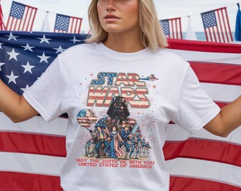 Darth Vader 4th of July Patriotic Tee, Star Wars May the 250th Be with You Shirt, American Flag, Disneyland Galaxy's Edge Trip Tee
