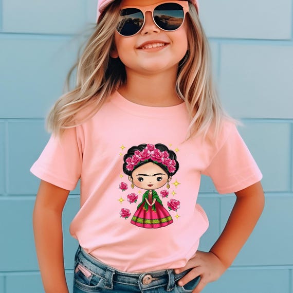 Little Frida Shirt, Cute Mexican Girl T-shirt, Baby Girls Onesie, Cute Shirt for Toddler, Kids Shirt, Christmas Gift for Kids