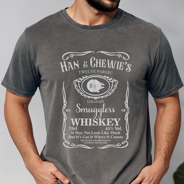 Camiseta de Star Wars Han & Chewbacca Whiskey Twelve Parsec, camiseta retro Galaxy's Edge, camisetas de vacaciones en Disneyland para hombre, regalos para novios