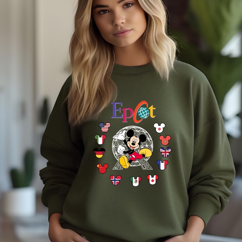 Disney Epcot World Traveler Sweater, Mickey Mouse Epcot Passport World Showcase Flags Hoodie, Disneyland World Tour Bild 5