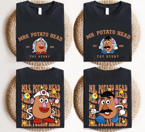 Mrs. and Mr. Potato Head Toy Story Shirts, Mrs. and Mr. Potato Head Matching Couple Tees, Disneyland Family Trip Tees, Parents Disney Tees