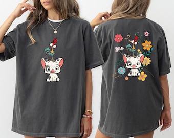 Floral Pua And Hei Hei Shirt, Disney Moana T-shirt, Matching Disneyland Family Trip Shirts