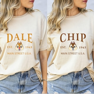 Chip and Dale Couple Shirts, Disney Comfort Colors Chip and Dale Siblings Tees, Chip And Dale Matching T-shirts, Valentines Shirt