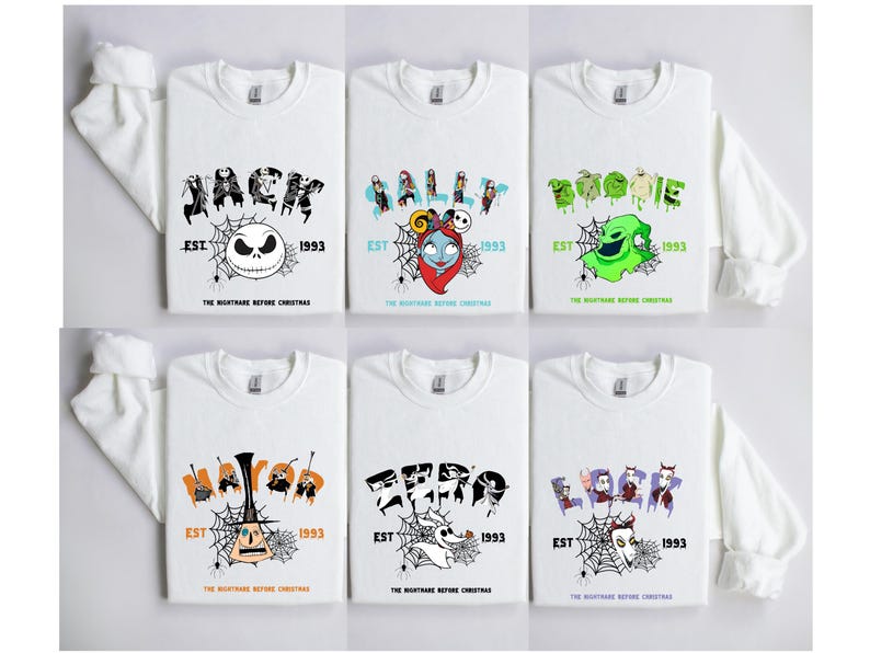 a group of t - shirts with different designs on them