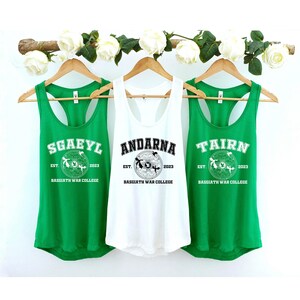 Fourth Wing Dragons Matching Racerbacks, Andarna Sgaeyl Tairn Next Level Tank Tops, Basgiath War College, Rebecca Yarros Merch Tank Top Bild 2
