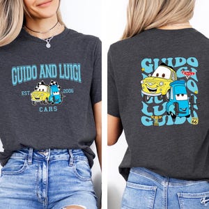 Pixar Cars Party Tees, Piston Cup Lightning Mcqueen Mater Sally Doc Hudson Cruz Guido Luigi Matching Group Tees image 7
