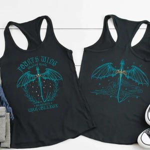 Fourth Wing Next Level Tank Top, Basgiath War College Dragon Rider Racerback, Romantasy Readers, Rebecca Yarros, Fourth Wing Merch image 4