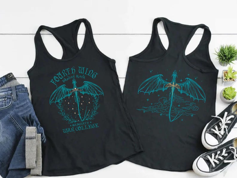 Fourth Wing Next Level Tank Top, Basgiath War College Dragon Rider Racerback, Romantasy Readers, Rebecca Yarros, Fourth Wing Merch image 4