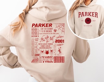 Peter Parker Queens Sweater, Spiderman Hoodie, Marvel Avengers, Disneyland Superhero Crewneck, Men's Disneyland Hoodie, Spiderman Fans