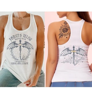 Fourth Wing Next Level Tank Top, Basgiath War College Dragon Rider Racerback, Romantasy Readers, Rebecca Yarros, Fourth Wing Merch image 2