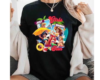Girls Just Wanna Have Sun Shirt, Comfort Colors Princesses on the  Beach Tees, Disney Princesses Summer Vacation, Besties Summer 2025 Trip