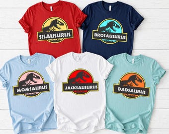 Custom Saurus Name Shirt, Personalized Dinosaur Shirt, Group Trip Matching Shirts, Bachelor Party Dino Tee, Friends Group Vacation Shirt