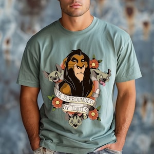 Lion King Scar Surrounded By Idiots Shirt, Disney Lion King Shirt, Funny Disney Matching Shirt, Disney Dad Shirt, Animal Kingdom Tee bild 1