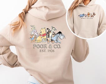 Retro Winnie The Pooh And Friends Sweater, Disney Pooh Hoodie, Pooh Bear And Co Fans, Winnie The Pooh Family Trip Crewnecks, Birthday Gifts