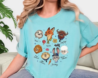 Zootopia2 Characters and Signs Shirts, Family Movie Tees