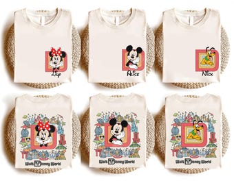 Camisetas personalizadas retro de Mickey y sus amigos de Disney World