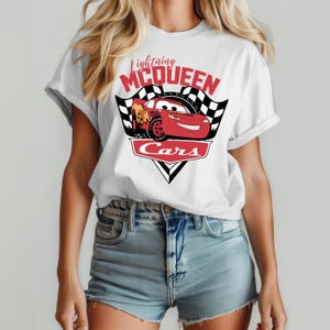 Camiseta de Pixar Cars Lightning McQueen, Camiseta Lightning 95, Camiseta para viaje familiar a Disneyland, Regalo de cumpleaños para niños imagen 3