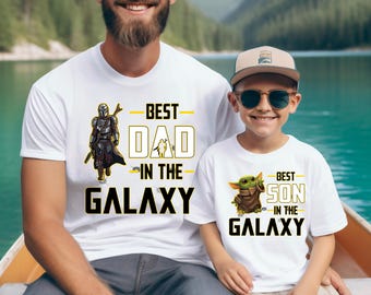 Star Wars Best Dad and Best Son In The Galaxy Shirt,  Mandalorion and Grogu Matching Father and Son Tees, Fathers Day Gifts, Dad's Gift