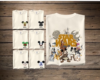 Camisetas personalizadas a juego de Mickey y Minnie Star Wars