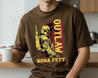 Retro Boba Fett Outlaw Star Wars Shirt : Unisex Adult Kids Tee