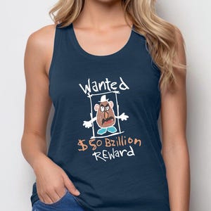 Spud Wanted Reward Racerback Tops, Toy Story Mr. Potato Head Tank , Funny Potato Head Portrait, Disney Spud Muffin Next Level Tank Top