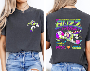 Buzz Lightyear Space Ranger Shirt, Infinity & Beyond Toy Story Buzz Fans Tee, Unisex Adult Kids Tee