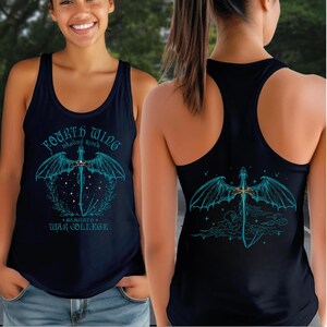Fourth Wing Next Level Tank Top, Basgiath War College Dragon Rider Racerback, Romantasy Readers, Rebecca Yarros, Fourth Wing Merch image 10