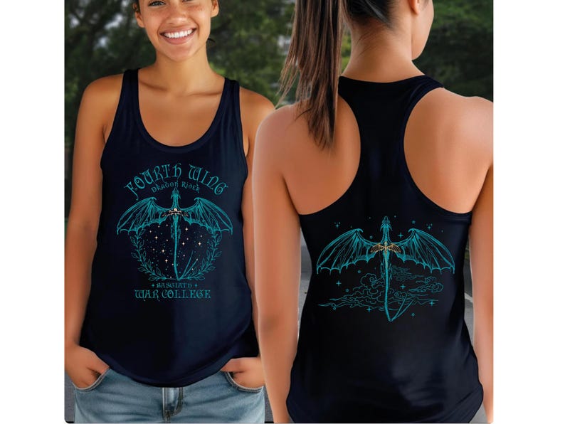 Fourth Wing Next Level Tank Top, Basgiath War College Dragon Rider Racerback, Romantasy Readers, Rebecca Yarros, Fourth Wing Merch image 10