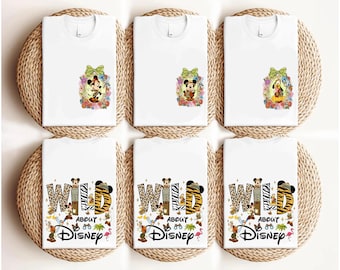 Mickey and Friends Animal Kingdom Shirts, Comfort Colors Wild About Disney Family Trip Tees, Matching Minnie Daisy Donald Goofy Pluto Tees
