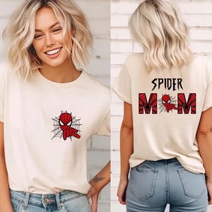 Spider Mom Spider Dad Matching Party Shirts, Spiderman Parents Tee, Birthday Party Family Shirts image 9