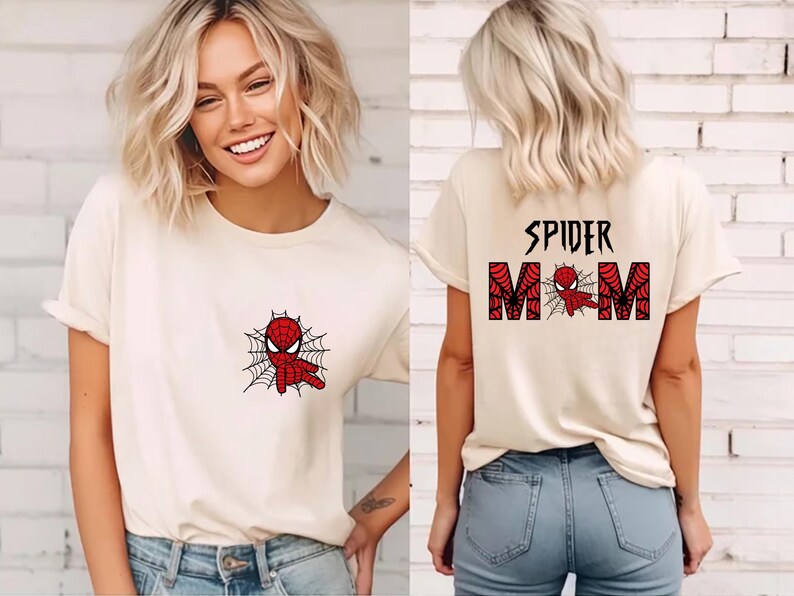 Spider Mom Spider Dad Matching Party Shirts, Spiderman Parents Tee, Birthday Party Family Shirts image 9