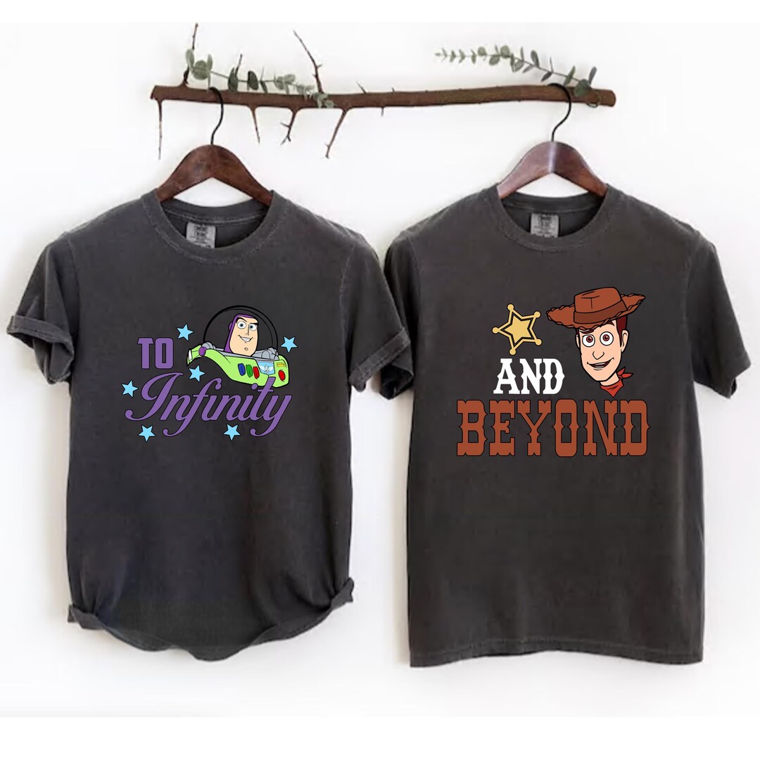 To Infinity and Beyond Couple Toy Story Shirts, Woody and Buzz