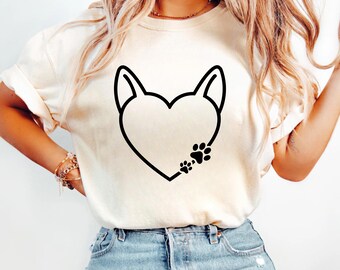 Cat Lover Shirt, Minimal Cat Paw Print Tee, Cat Mom Shirt, Kitty Heart Sweatshirt, Cute Feline Lover Gift, Cat Memorial Shirt
