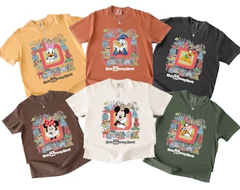 Camisetas retro de Mickey y sus amigos de Disney World para grupos a juego