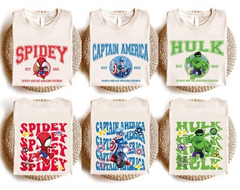 Camiseta de Spidey y sus increíbles amigos, camisetas de cumpleaños infantiles de Spidey, camisetas de Spidey de Los Vengadores, cómics de Disney