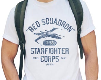 Camiseta del Cuerpo de Cazas Estelares del Escuadrón Rojo de Star Wars: unisex para adultos, jóvenes y niños pequeños