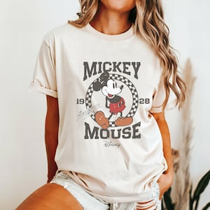 Comfort Colors® Retro Mickey Mouse Shirt, Vintage Disney Shirt, Disneyland Family Trip Tee, Men&#39;s Disneyland Shirt