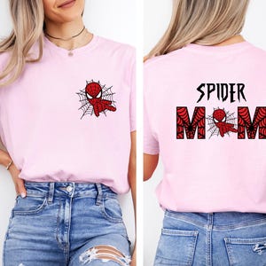 Spider Mom Spider Dad Matching Party Shirts, Spiderman Parents Tee, Birthday Party Family Shirts image 6