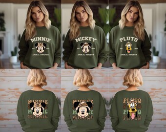 Mickey and Friends Animal Kingdom Sweater, Disneyland Animal Kingdom Family Trip, Matching Minnie Goofy Pluto Daisy Donald Safari Sweaters