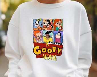 A Goofy Movie Sweater, Powerline Movie Hoodie, Max Goofy Powerline Crewneck, Goofy Disneyland Tour, 90's Party Sweater